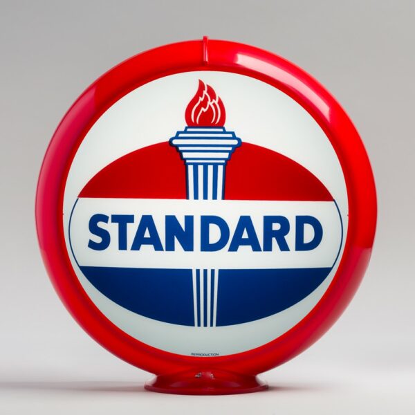 Standard Oval 13.5" Gas Pump Globe with red plastic body