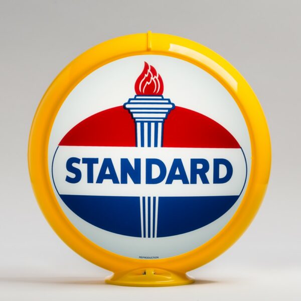 Standard Oval 13.5" Gas Pump Globe with yellow plastic body