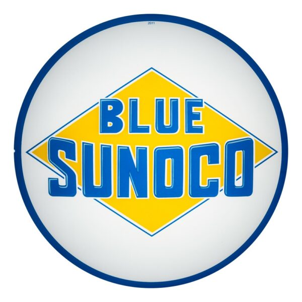 Blue Sunoco 13.5" Gas Pump Globe single lens