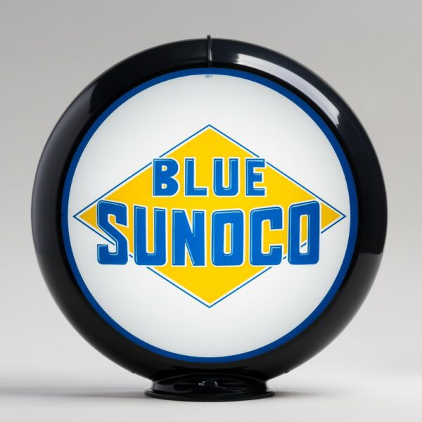 Blue Sunoco 13.5" Gas Pump Globe with black plastic body