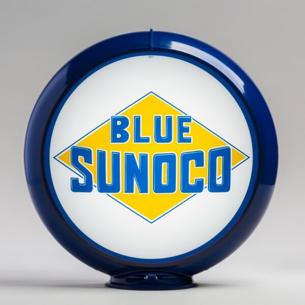 Blue Sunoco 13.5" Gas Pump Globe with dark blue plastic body