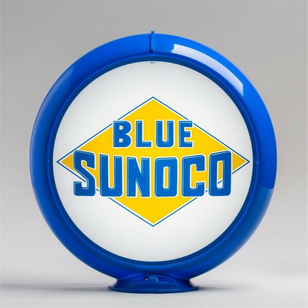 Blue Sunoco 13.5" Gas Pump Globe with light blue plastic body