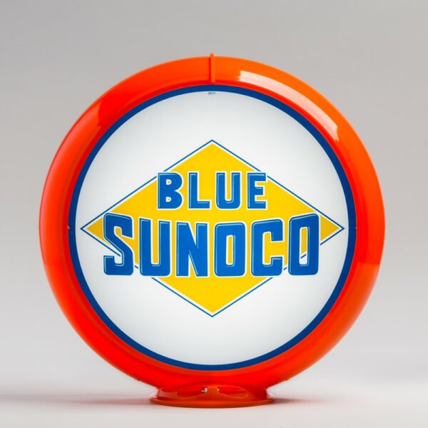 Blue Sunoco 13.5" Gas Pump Globe with orange plastic body