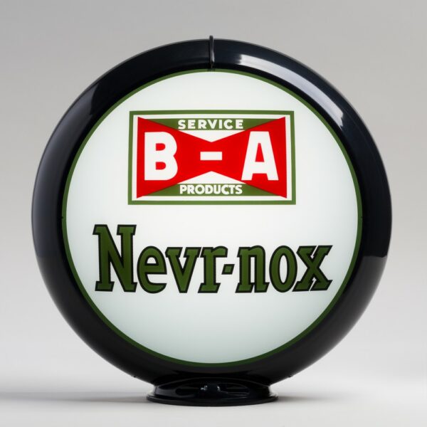 B/A Nevr-Nox 13.5" Gas Pump Globe with black plastic body