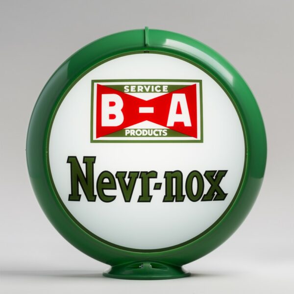 B/A Nevr-Nox 13.5" Gas Pump Globe with green plastic body