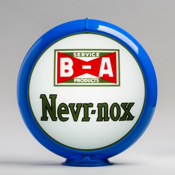 B/A Nevr-Nox 13.5" Gas Pump Globe with light blue plastic body