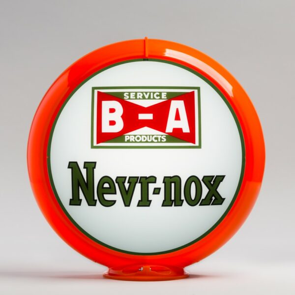 B/A Nevr-Nox 13.5" Gas Pump Globe with orange plastic body