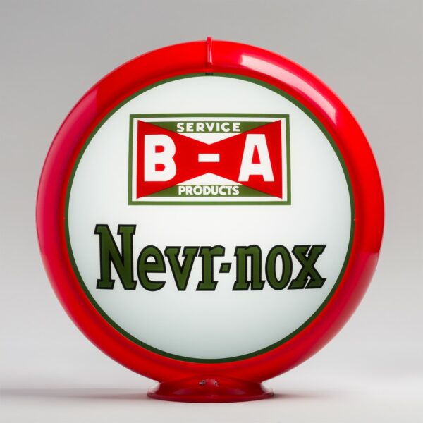 B/A Nevr-Nox 13.5" Gas Pump Globe with red plastic body