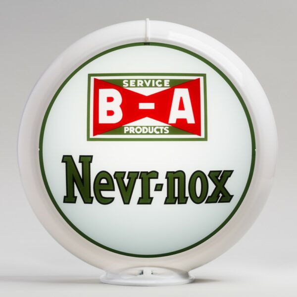 B/A Nevr-Nox 13.5" Gas Pump Globe with white plastic body