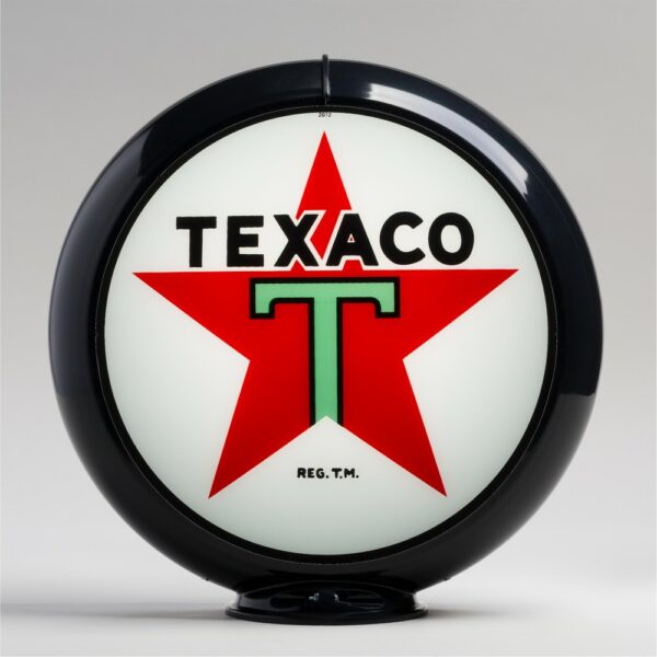 Texaco Star 13.5" Gas Pump Globe with black plastic body