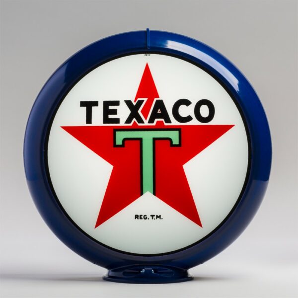 Texaco Star 13.5" Gas Pump Globe with dark blue plastic body