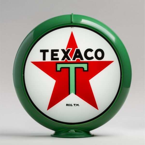 Texaco Star 13.5" Gas Pump Globe with green plastic body