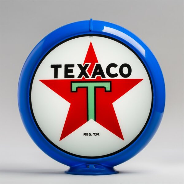 Texaco Star 13.5" Gas Pump Globe with light blue plastic body