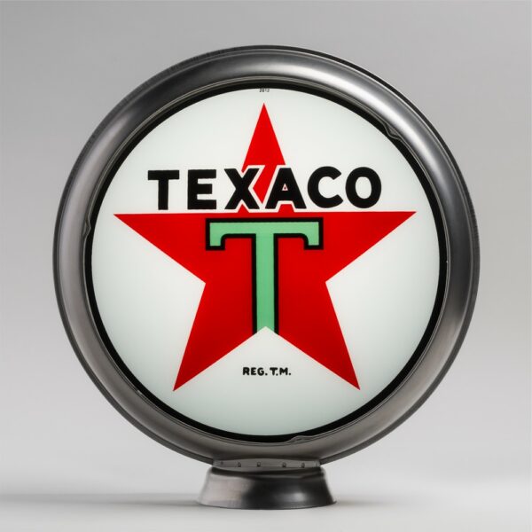 Texaco Star 13.5" Gas Pump Globe with unpainted steel body