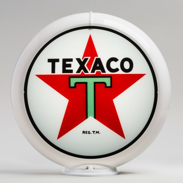 Texaco Star 13.5" Gas Pump Globe with white plastic body