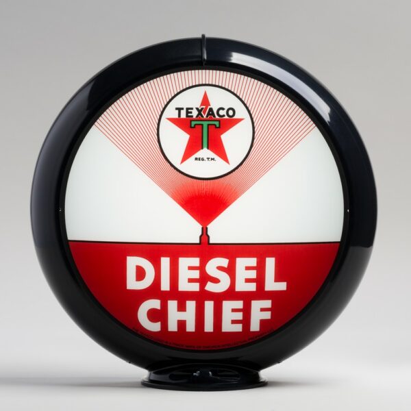 Texaco Diesel Chief 13.5" Gas Pump Globe with black plastic body