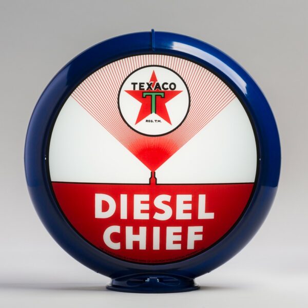 Texaco Diesel Chief 13.5" Gas Pump Globe with dark blue plastic body