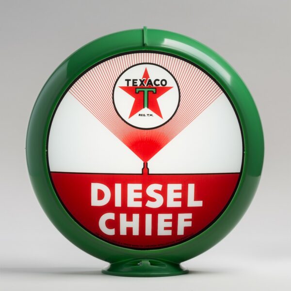 Texaco Diesel Chief 13.5" Gas Pump Globe with green plastic body