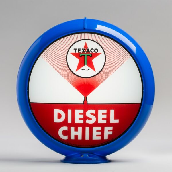 Texaco Diesel Chief 13.5" Gas Pump Globe with light blue plastic body