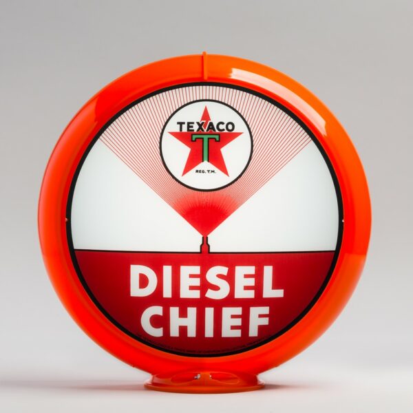 Texaco Diesel Chief 13.5" Gas Pump Globe with orange plastic body