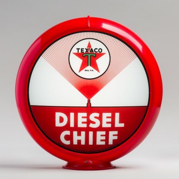 Texaco Diesel Chief 13.5" Gas Pump Globe with red plastic body