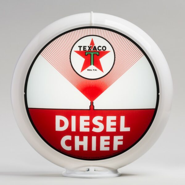 Texaco Diesel Chief 13.5" Gas Pump Globe with white plastic body