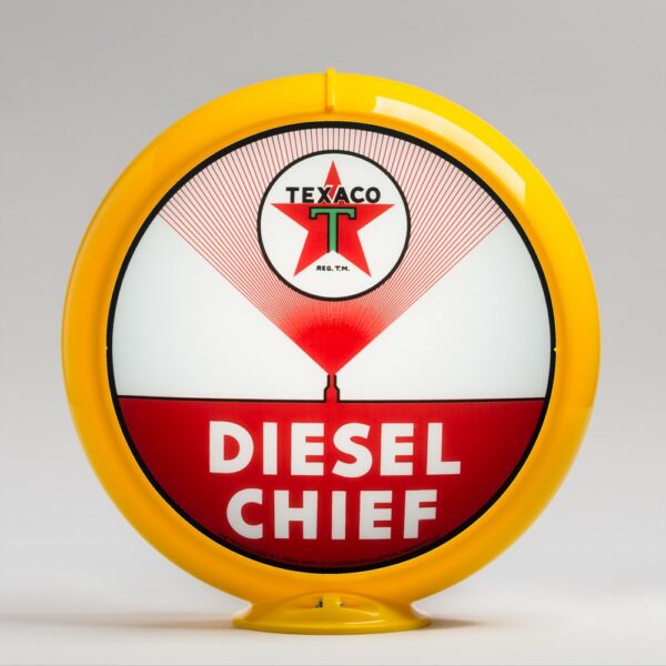 Texaco Diesel Chief 13.5" Gas Pump Globe with yellow plastic body