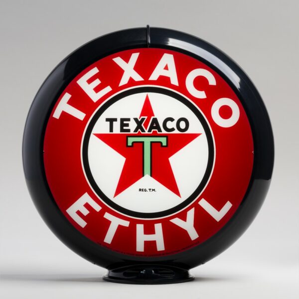 Texaco Ethyl 13.5" Gas Pump Globe with black plastic body