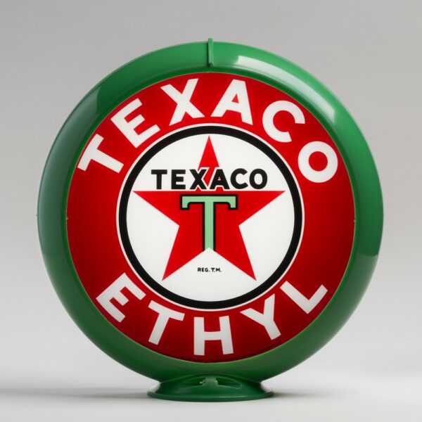 Texaco Ethyl 13.5" Gas Pump Globe with green plastic body