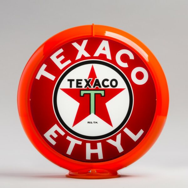 Texaco Ethyl 13.5" Gas Pump Globe with orange plastic body