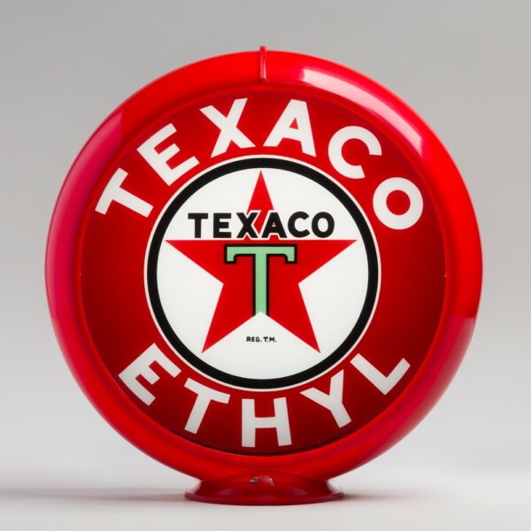 Texaco Ethyl 13.5" Gas Pump Globe with red plastic body
