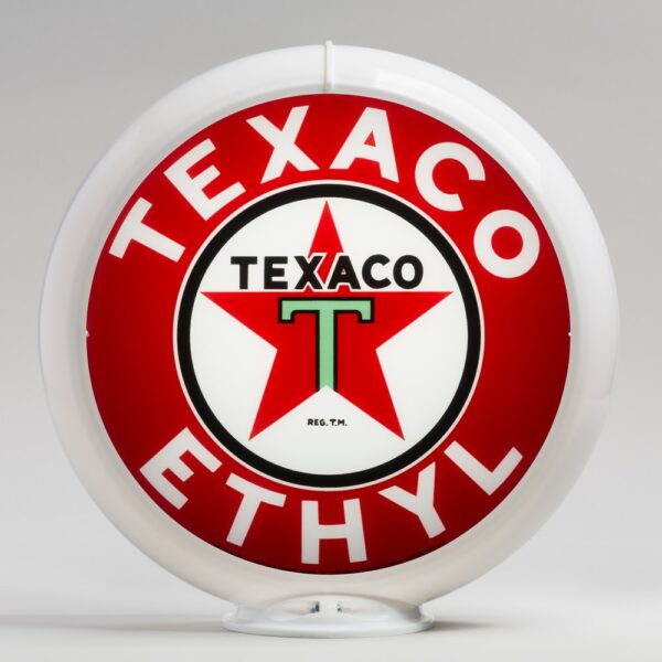 Texaco Ethyl 13.5" Gas Pump Globe with white plastic body