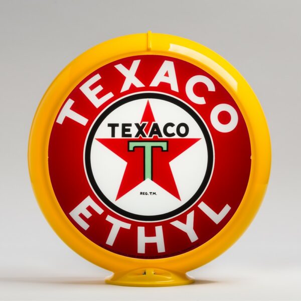 Texaco Ethyl 13.5" Gas Pump Globe with yellow plastic body