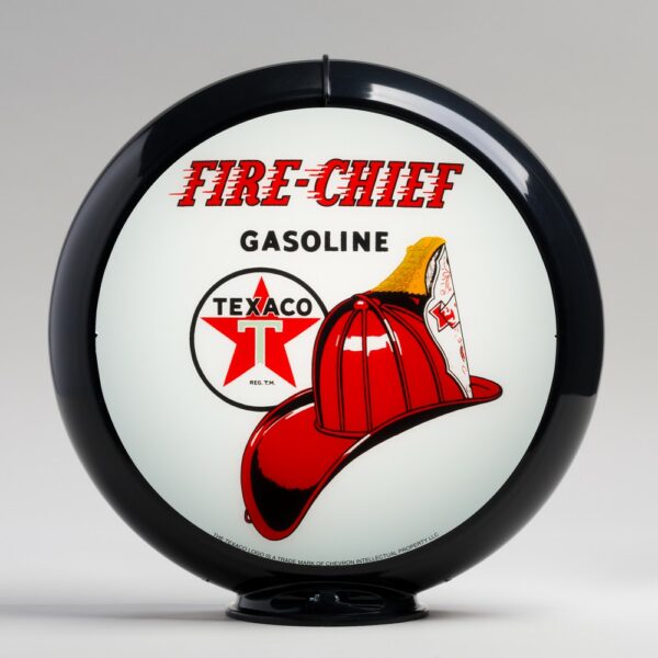 Texaco Fire Chief 13.5" Gas Pump Globe with black plastic body