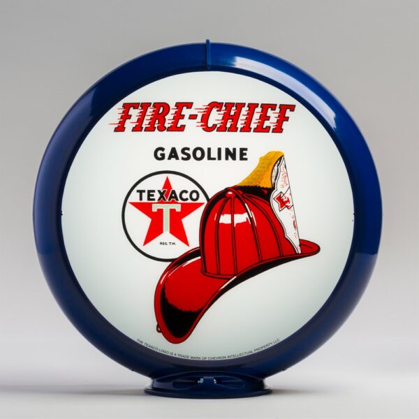 Texaco Fire Chief 13.5" Gas Pump Globe with dark blue plastic body