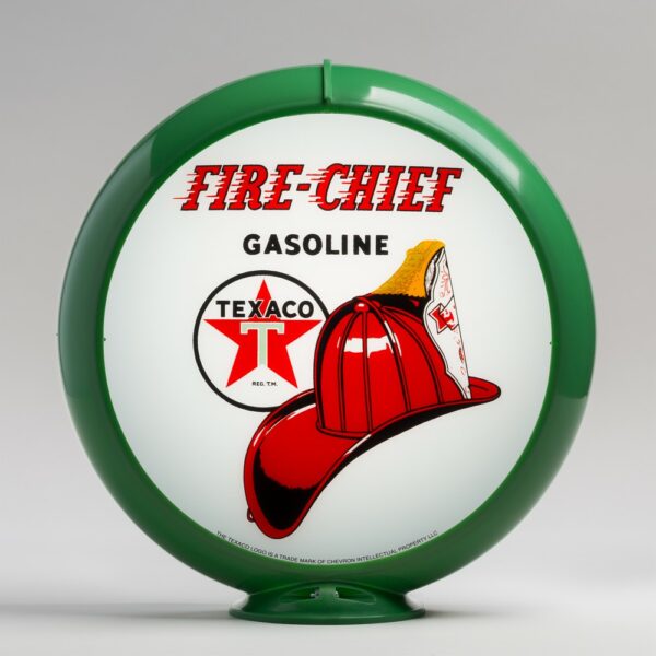 Texaco Fire Chief 13.5" Gas Pump Globe with green plastic body