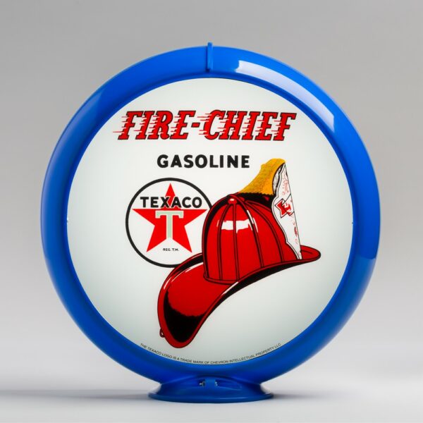 Texaco Fire Chief 13.5" Gas Pump Globe with light blue plastic body