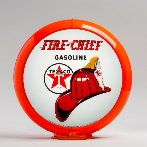 Texaco Fire Chief 13.5" Gas Pump Globe with orange plastic body