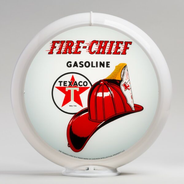 Texaco Fire Chief 13.5" Gas Pump Globe with white plastic body