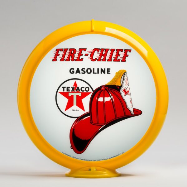 Texaco Fire Chief 13.5" Gas Pump Globe with yellow plastic body