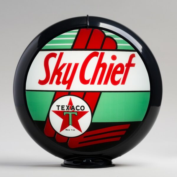 Texaco Sky Chief 13.5" Gas Pump Globe with black plastic body