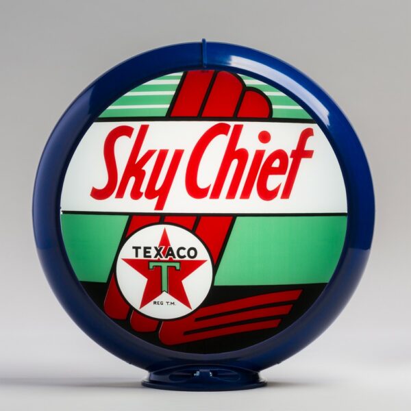 Texaco Sky Chief 13.5" Gas Pump Globe with dark blue plastic body