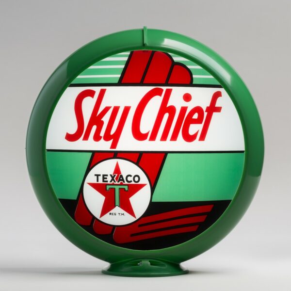 Texaco Sky Chief 13.5" Gas Pump Globe with green plastic body