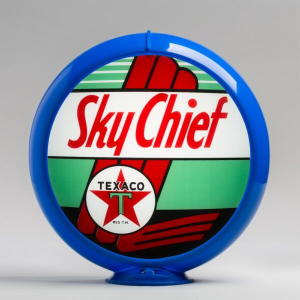 Texaco Sky Chief 13.5" Gas Pump Globe with light blue plastic body