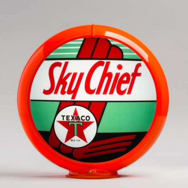 Texaco Sky Chief 13.5" Gas Pump Globe with orange plastic body