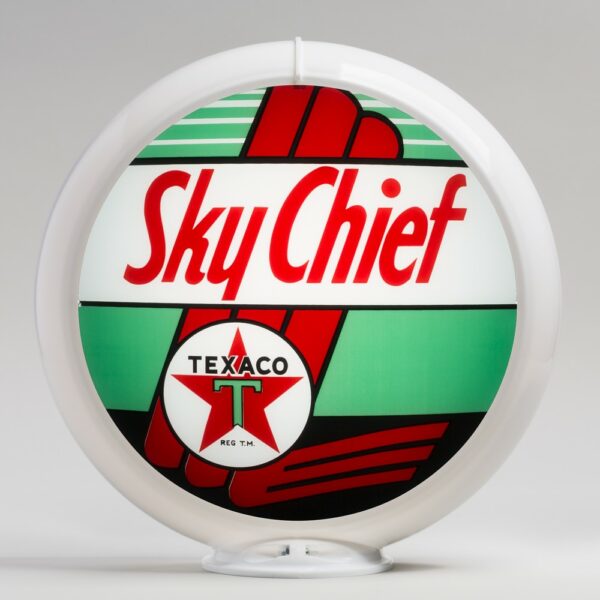 Texaco Sky Chief 13.5" Gas Pump Globe with white plastic body