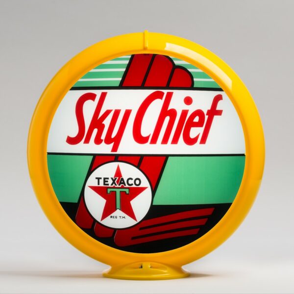 Texaco Sky Chief 13.5" Gas Pump Globe with yellow plastic body