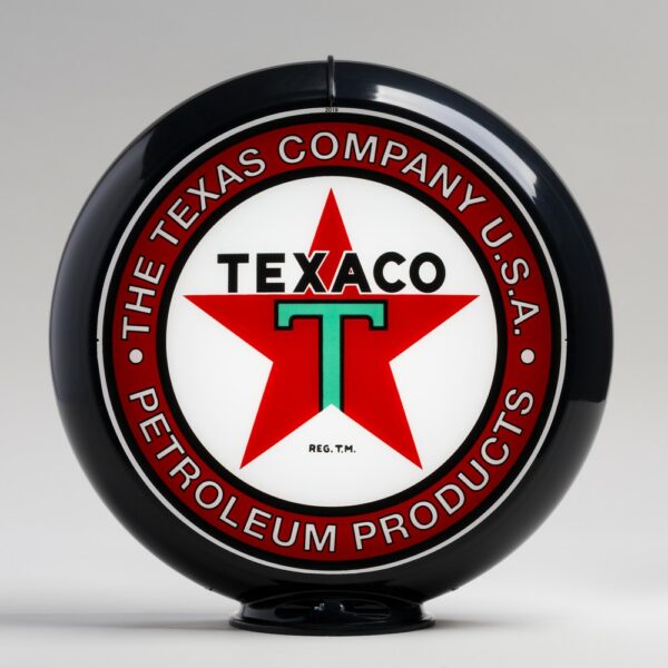 Texaco Products 13.5" Gas Pump Globe with black plastic body