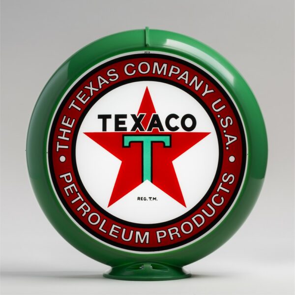 Texaco Products 13.5" Gas Pump Globe with green plastic body