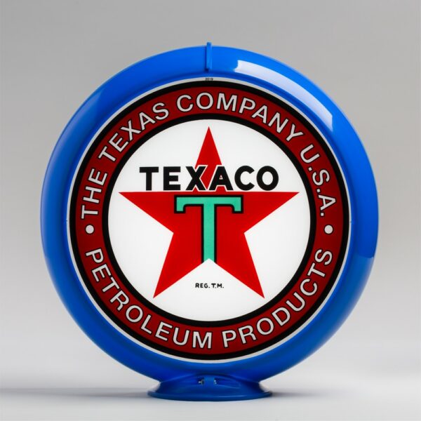 Texaco Products 13.5" Gas Pump Globe with light blue plastic body